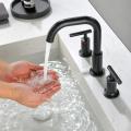 Shamanda Black répandu 2 poignées robinet de salle de bain