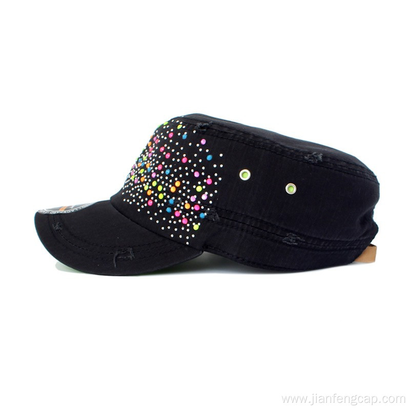 Women flat peaked military cap