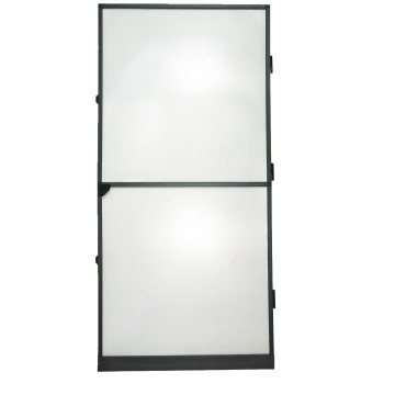 Frame fly screen door with fiberglass net