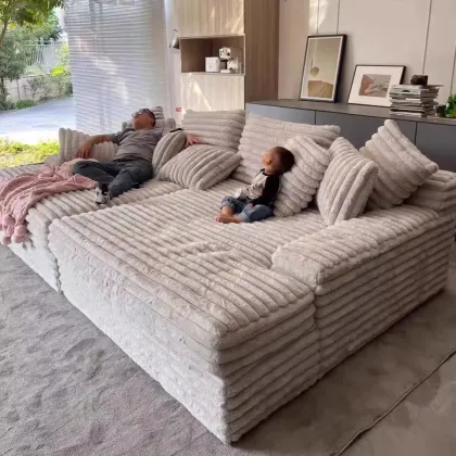 Large Velvet Sofa for Home & Hotel - Italy Lazy Style Concubine Bed