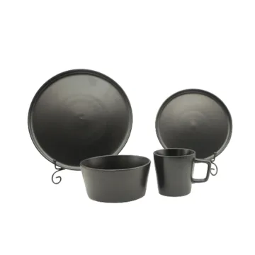 Black color glazed Hotel Restaurant Dinnerware Set