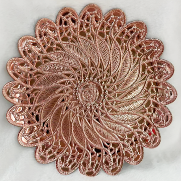 Eco-Friendly Plastic Rose Gold 13-Inch Dinner Plates for Weddings and Parties