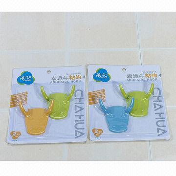 Plastic-adhesive Wall Hooks, Made of ABS Material