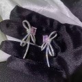 White crystal flower earrings
