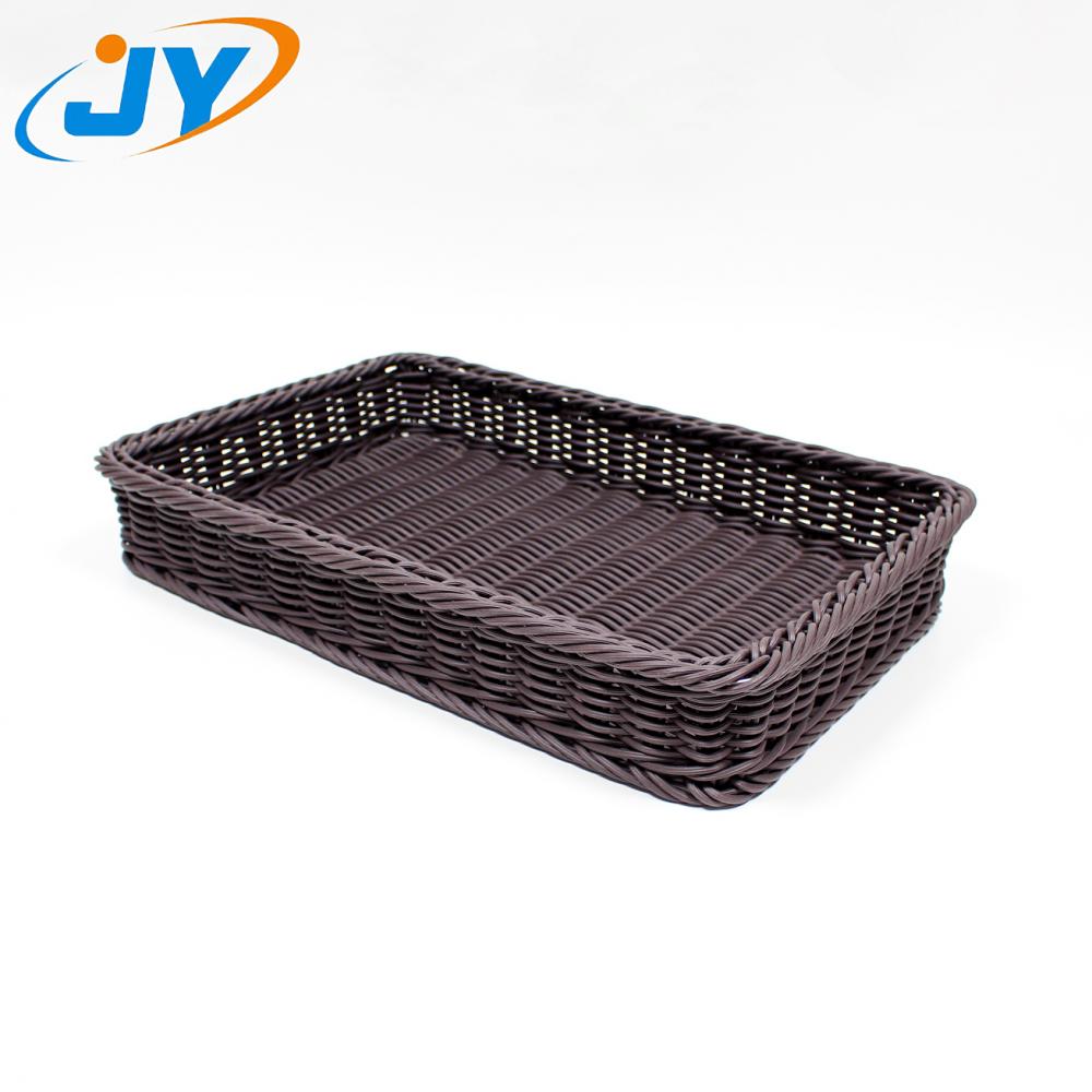 plastic rattan rectangular food basket