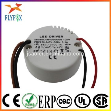 Constant Voltage led driver with CE RoHs round 12W dc power supply