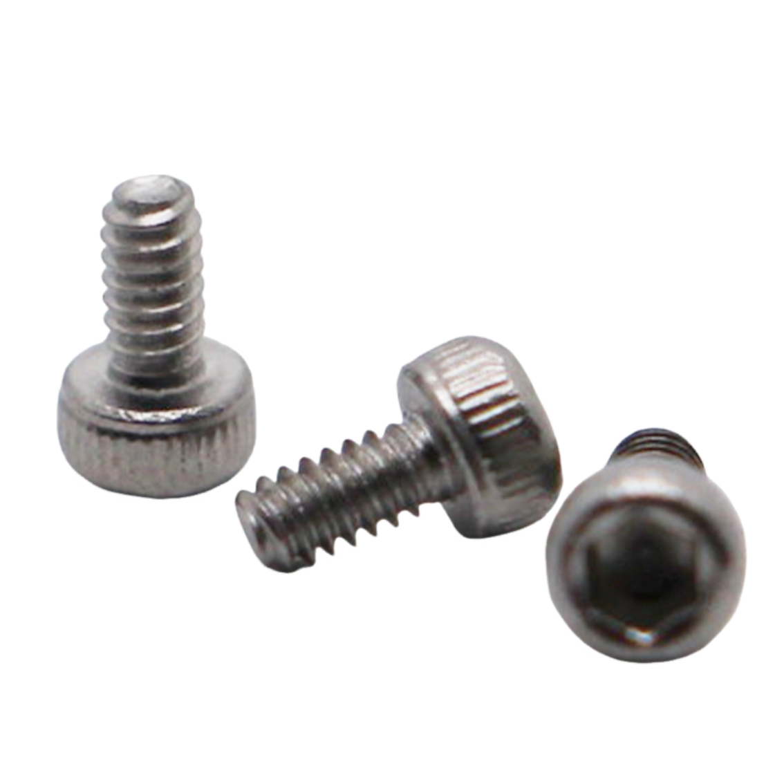 DIN912 M1.6*3 SUS 304 washed white cylindrical head hexagon socket machine screw (knurled)