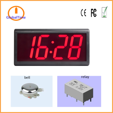 GlobalTime indoor 4 inch 4-digit 7-segment LED industrial NTP digital clock