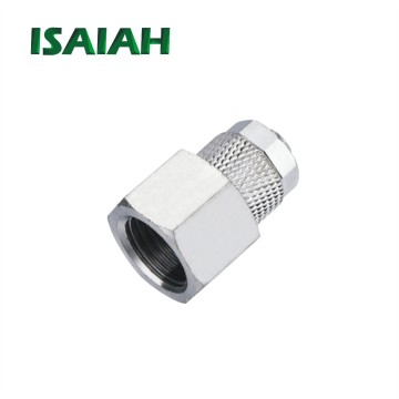 Ningbo Female Thread Knurling Hexagon Nut Push Quick Connect Brass Pneumatic Fittings