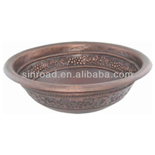 hand hammered Copper Bathroom Sink / round sink