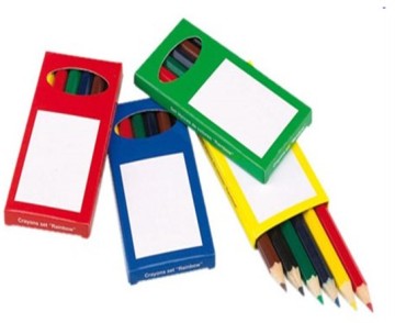 hexagon color short pencil packing in paper box