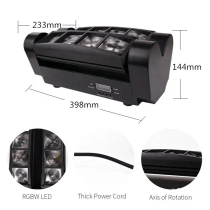 Big Dipper DJ Stage Light Super Bright RGBW LM0910RG Disco LED Moving Head Lighting for Concert Party,Stage,Restaurant etc.