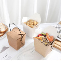 Disposable Handle Kraft Paper Food Takeaway Box