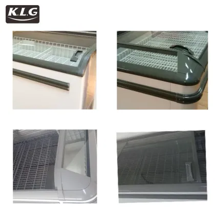 Commercial Island Display Cabinet Freezer for Fresh Dumplings, Meat, and Milk