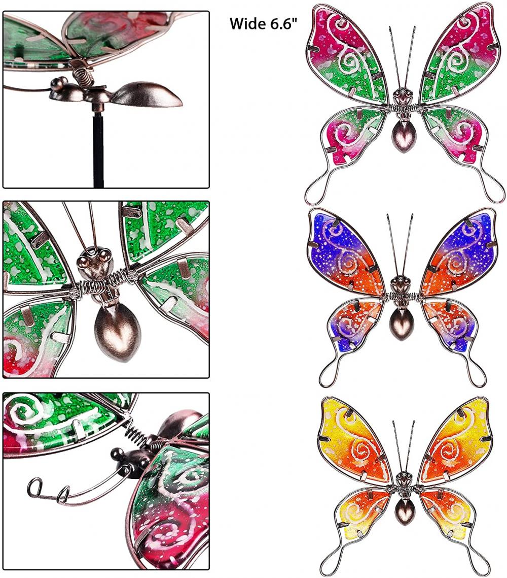 Set di 3 decorazioni per la farfalla per giardini