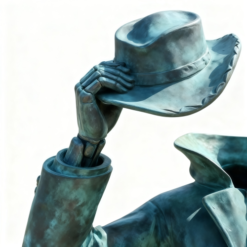 Elegant Bronze Artwork of a Saluting Musician