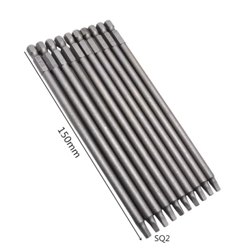 10-Piece 1/4'' 150mm Square Head S2 Magnetic Screwdriver Set