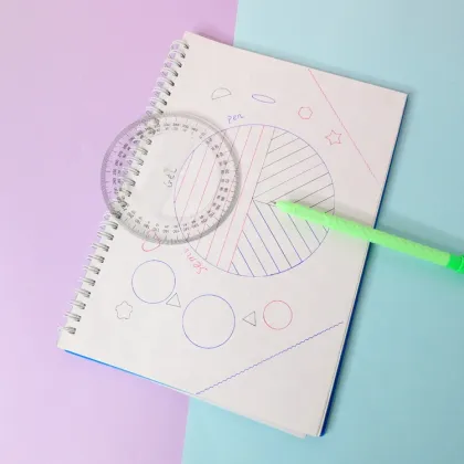 360 Degree Protractor Ruler Plastic PS Protractor Ruler