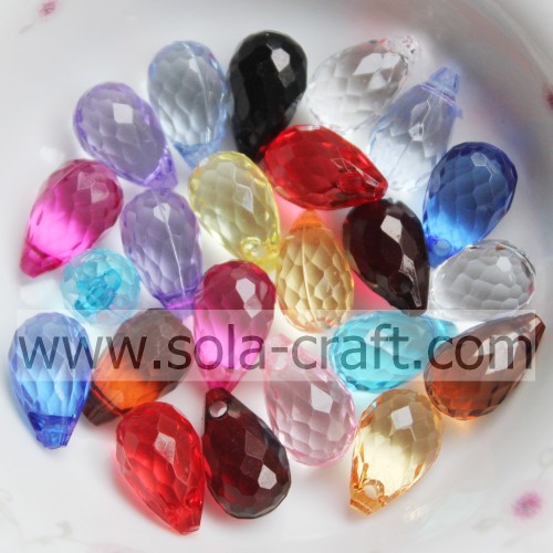 Ανακατέψτε το χρώμα Clear Rhombus Water Drop Plastic Beads για σκουλαρίκια