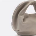 Bolso de monedera de cuero gris elegante bolso versátil