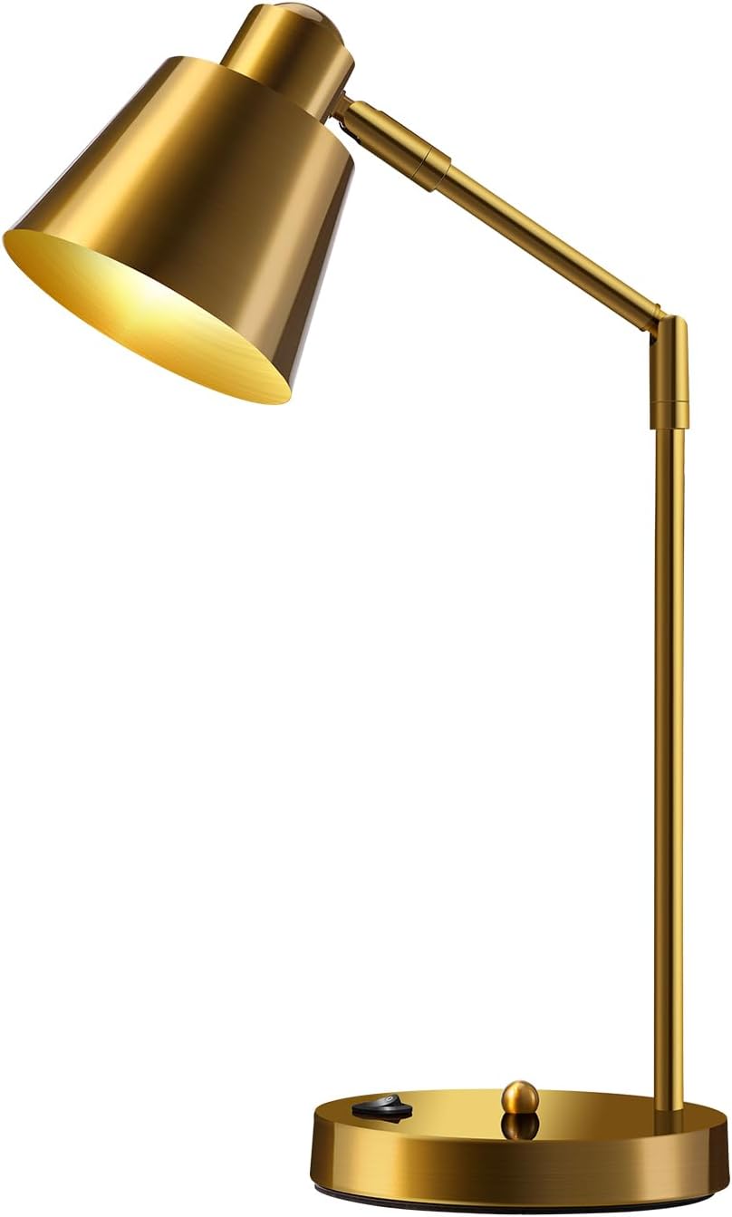 Metal LED Desk Lamp Dual USB Swivel Arm 3000K (3)