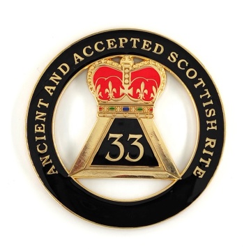 Rite Scottish Rite 33 Crown Masonic Car Emblems - รอบ 3 "