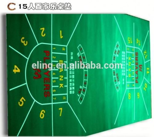 Poker Table Fabric ( casino equipment with flocking nylon and rubber materia)felt placemat decoration