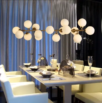 Golden Glass Ball Chandelier Pendant Light