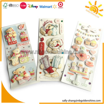 Paper 3D Stickers With Glitter
