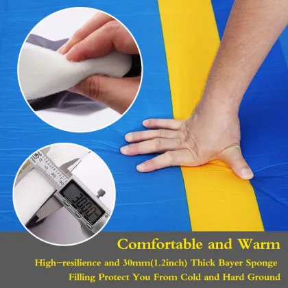 Waterproof PVC Air Bed Camping Mattress - Portable Double Flocked Sleeping Mat