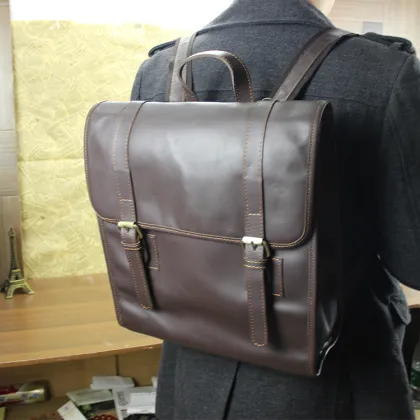 Classical design Crazy horse leather backpack for men