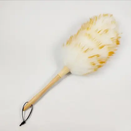 Feather Brush Duster Anti-static Wool Dust Cleaning Tool Wood Handle Dusting Cleaning Brush Wool Duster Brush For Dust Broom