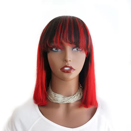 Fashion Design Ombre 1B Color 8 Inch Brazilian Human Hair No Lace Short Bob Wig Wholesale Straight Human Hair Bob Curly Wigs