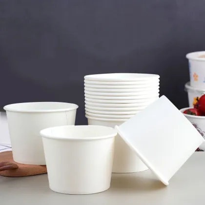 Disposable round rice bowl paper takeout packaging bowl