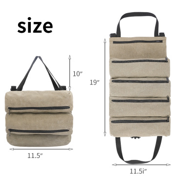 Detachable Roll Up Canvas Tool Organizer Pouch for Mechanics and Electricians