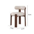 Silla de madera maciza de fresno con tela.