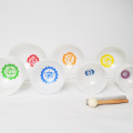 Seven Chakra Symbols Crystal Bowls