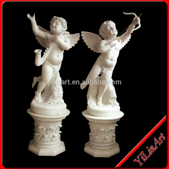 White Marble Child Angel Statue .Stone Artwork (YL-R081)