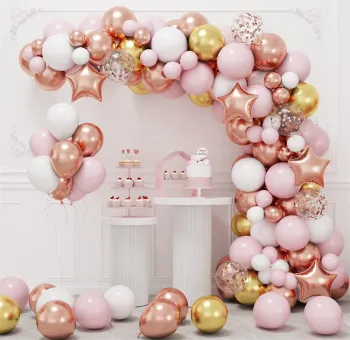 Rose Gold Pink XINGX Balloon Garland for Girl's Birthday, Baby Shower, Wedding Decorations