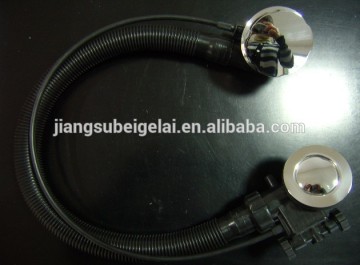 overflow drain for baths with flexible plastic tube