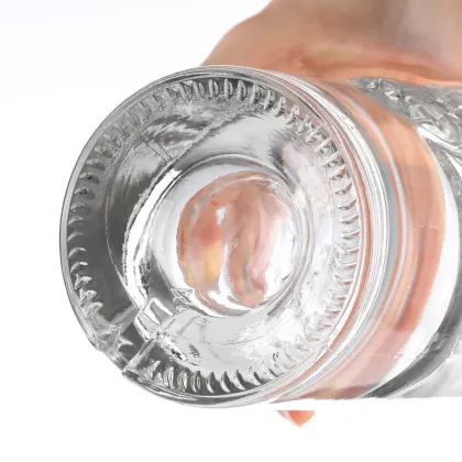 Lion Head Pattern 750ml Glass Bottle - Empty Wine/Vodka Bottle