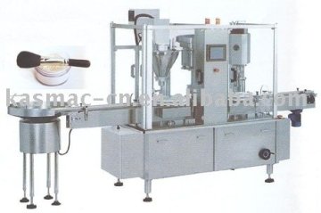 Automatic powder filling screw cap machine