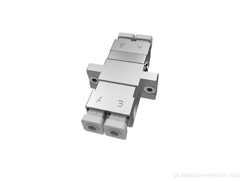 Adaptador de fibra óptica de metal LC com flange