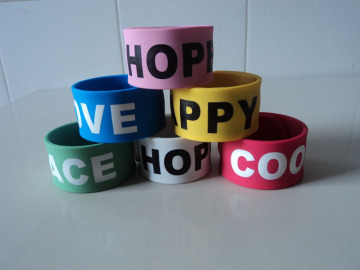 promotion gift candy color printing words sports slap bracelet