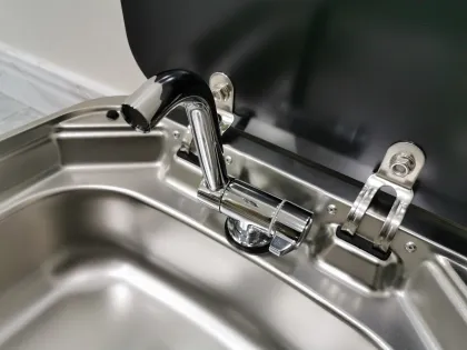 Dometic GR-586 Stainless Steel Basin Sink with Glass Lid for Yacht and RV