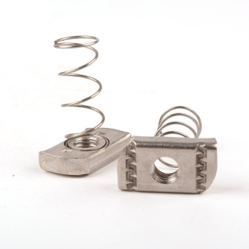 Stainless Steel 304/316 Slot Channel Components: M6, M8, M10, M12 Springs & T Nuts with Zinc Electroplate