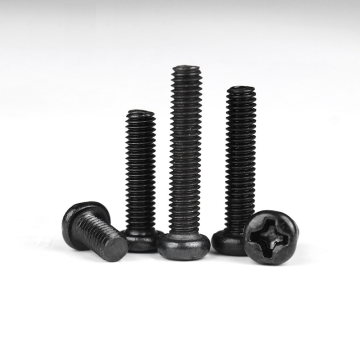 Black Oxide Phillips Pan Head Screws DIN 7985 with Cross Recess