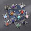 Labradorite 13X18mm Cabs Antique Silver Alloy Antique Silver Alloy Bat Pendant for DIY Making Jewelry