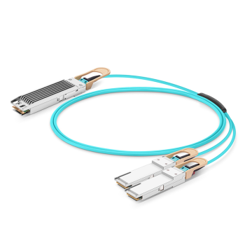 Yunvo 400G QSFPDD to 2xQSFPDD OM3 Active Optical Breakout Cable