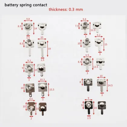 Custom Steel Electrical AA Battery Contacts with Nickel Plated Spring for Electric Switches and Contacts